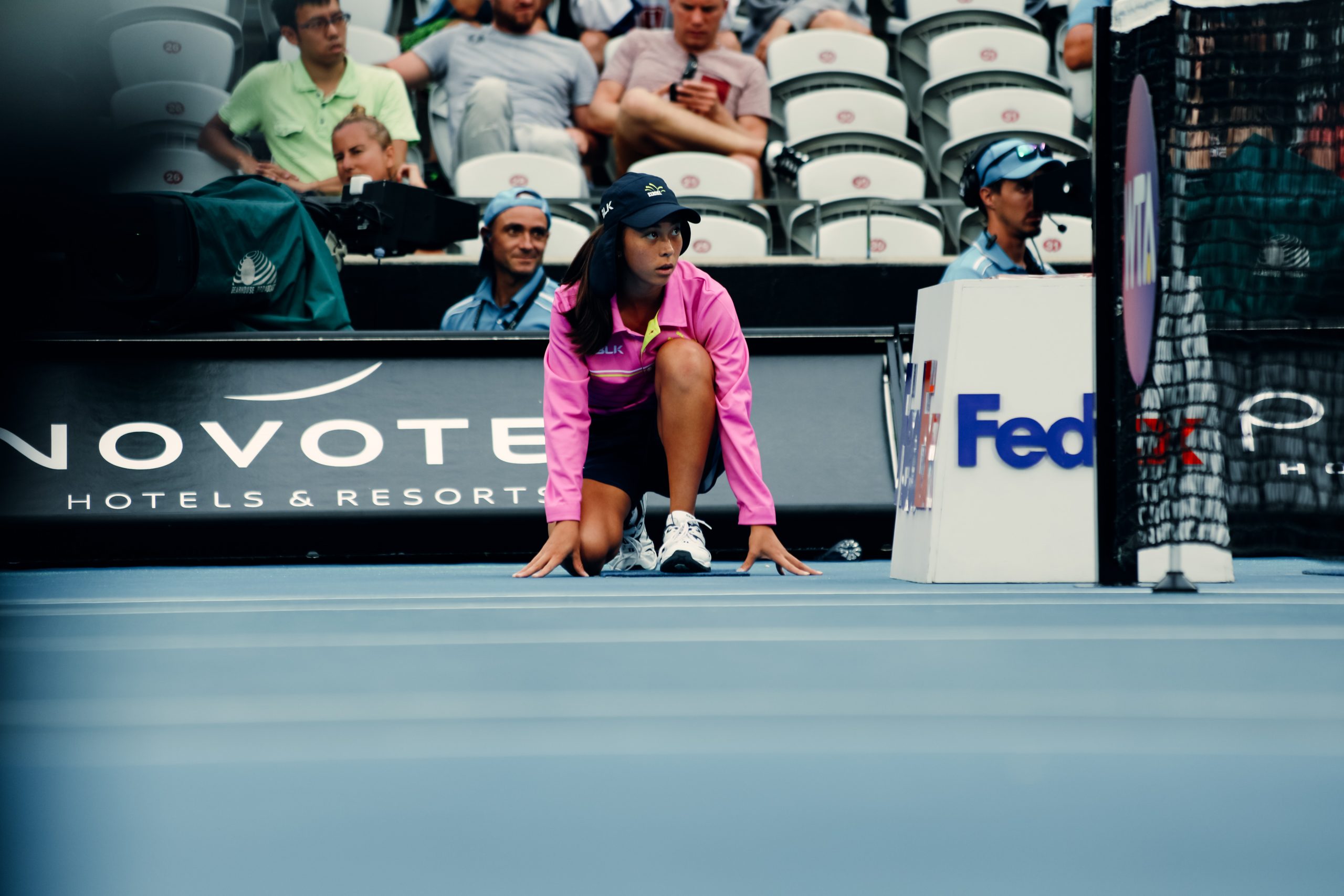 Ball girl on Ken Rosewell Arena at Sydney International Tennis 2018