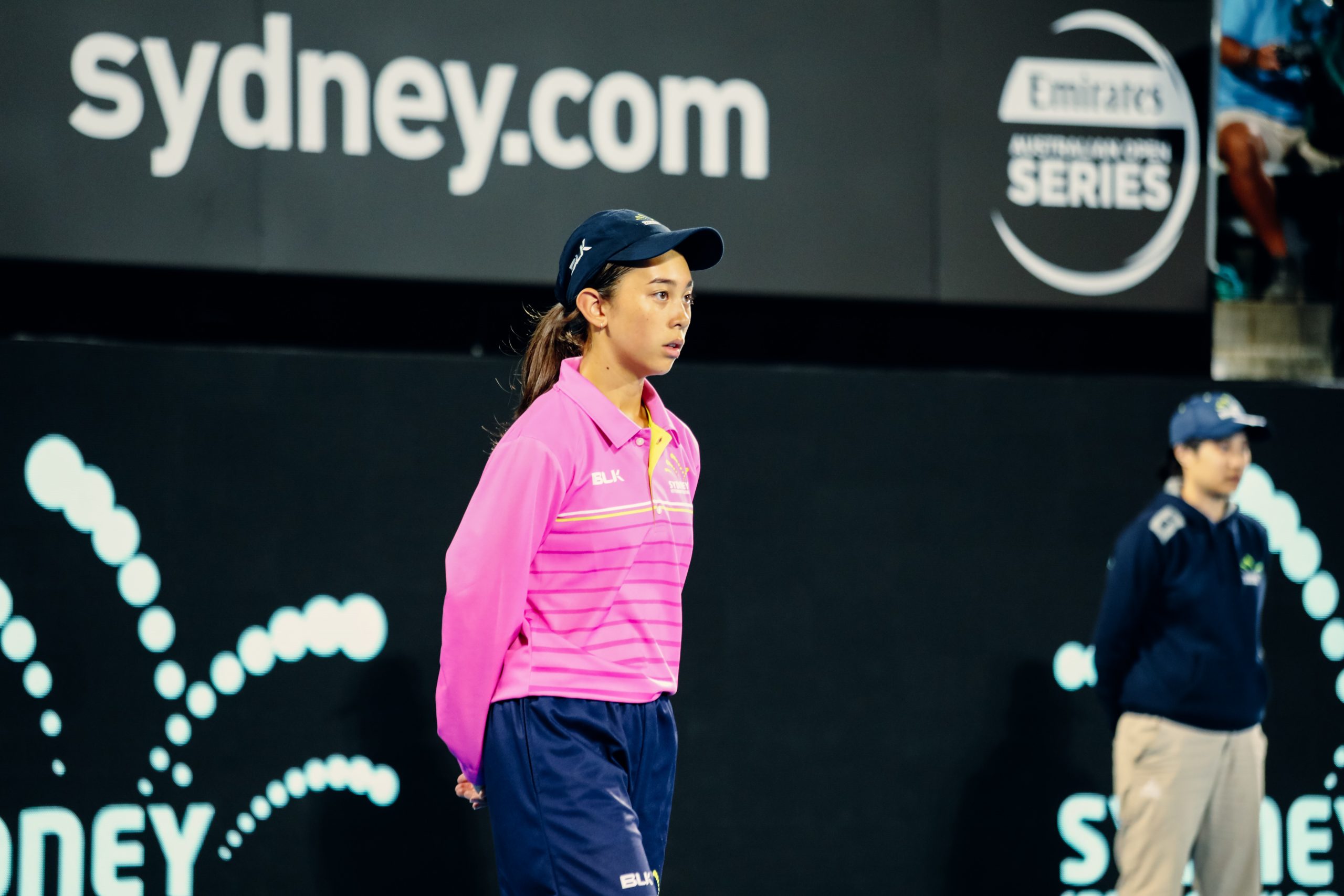 Ball girl on Ken Rosewell Arena at Sydney International Tennis 2018