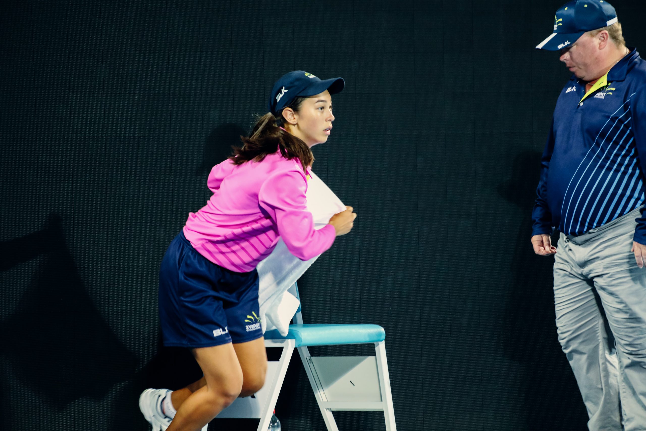 Ball girl on Ken Rosewell Arena at Sydney International Tennis 2018