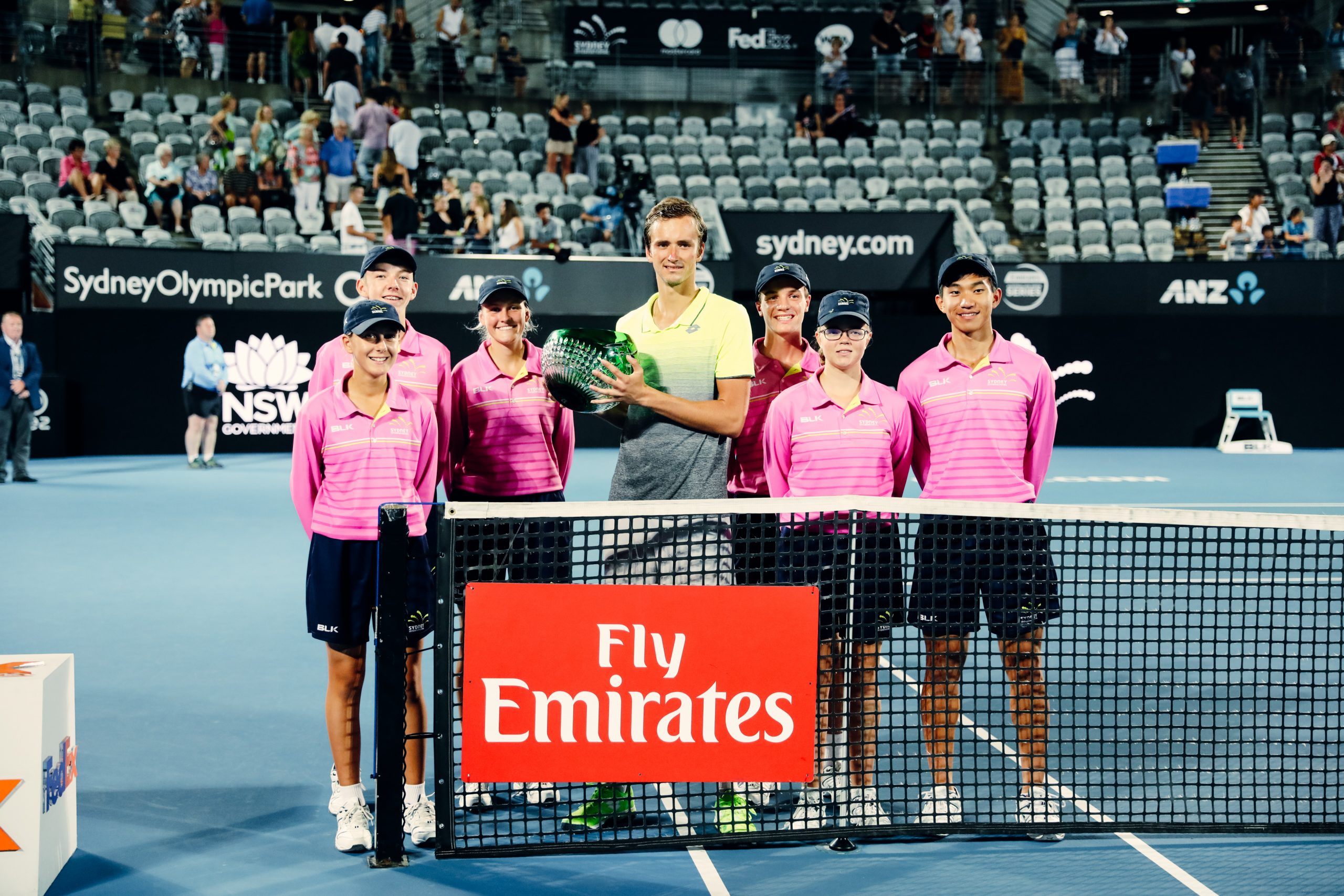 Ballkids on Ken Rosewell Arena at Sydney International Tennis 2018