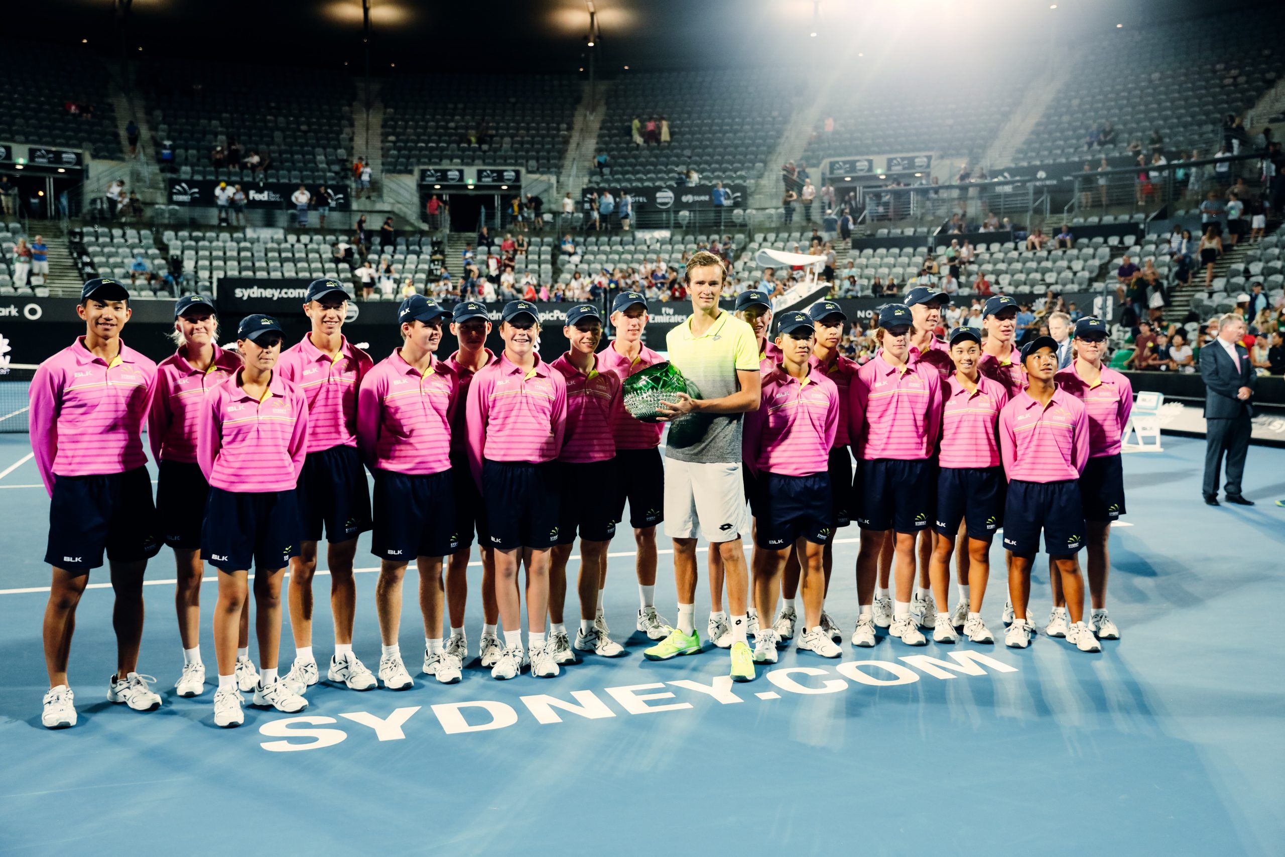 Ballkids on Ken Rosewell Arena at Sydney International Tennis 2018