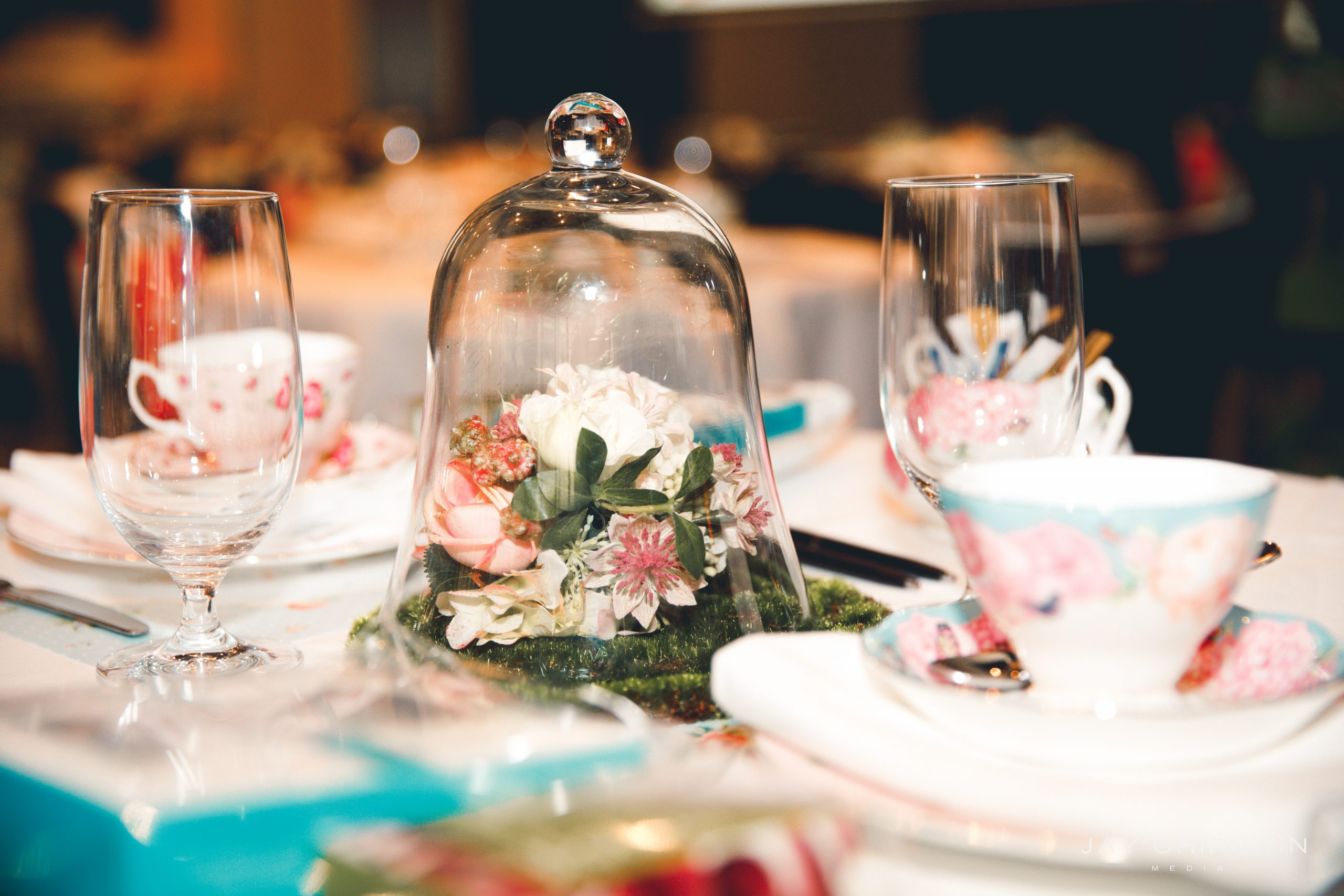 table decorations at high tea party