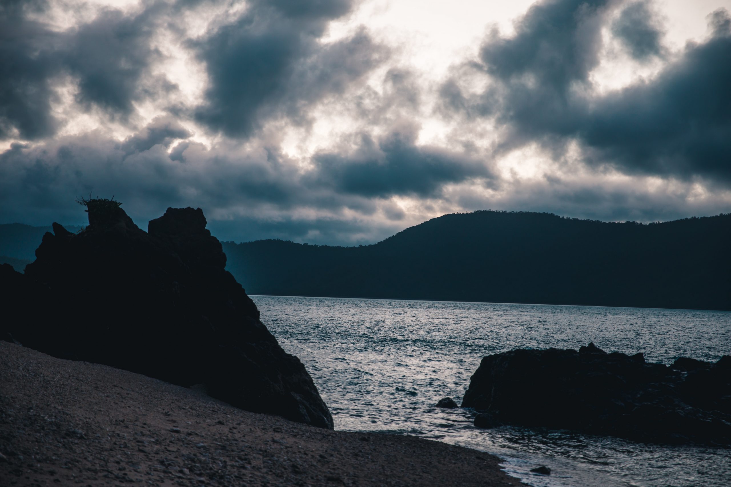 colourful clouds over Airlie beach during a sunset from daydream island (Whitsunday Islands, Queensland Australia)