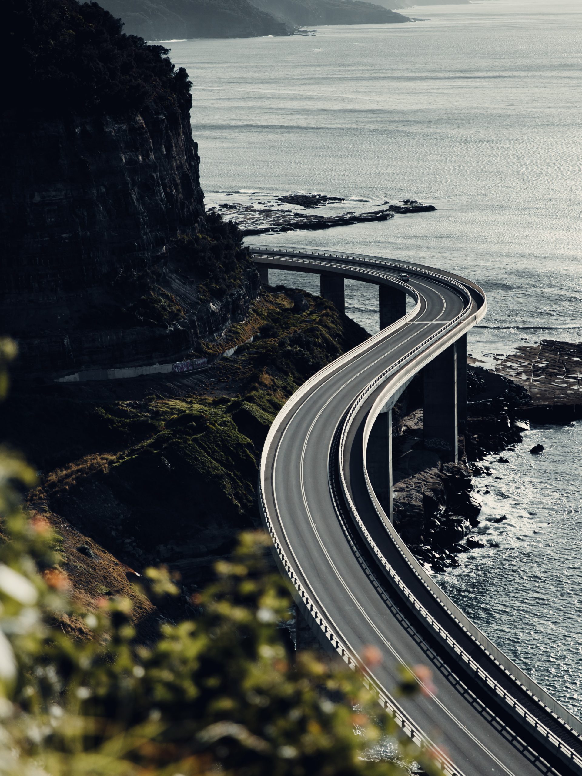 Seacliff bridge at sunrise from a secret hiking trail