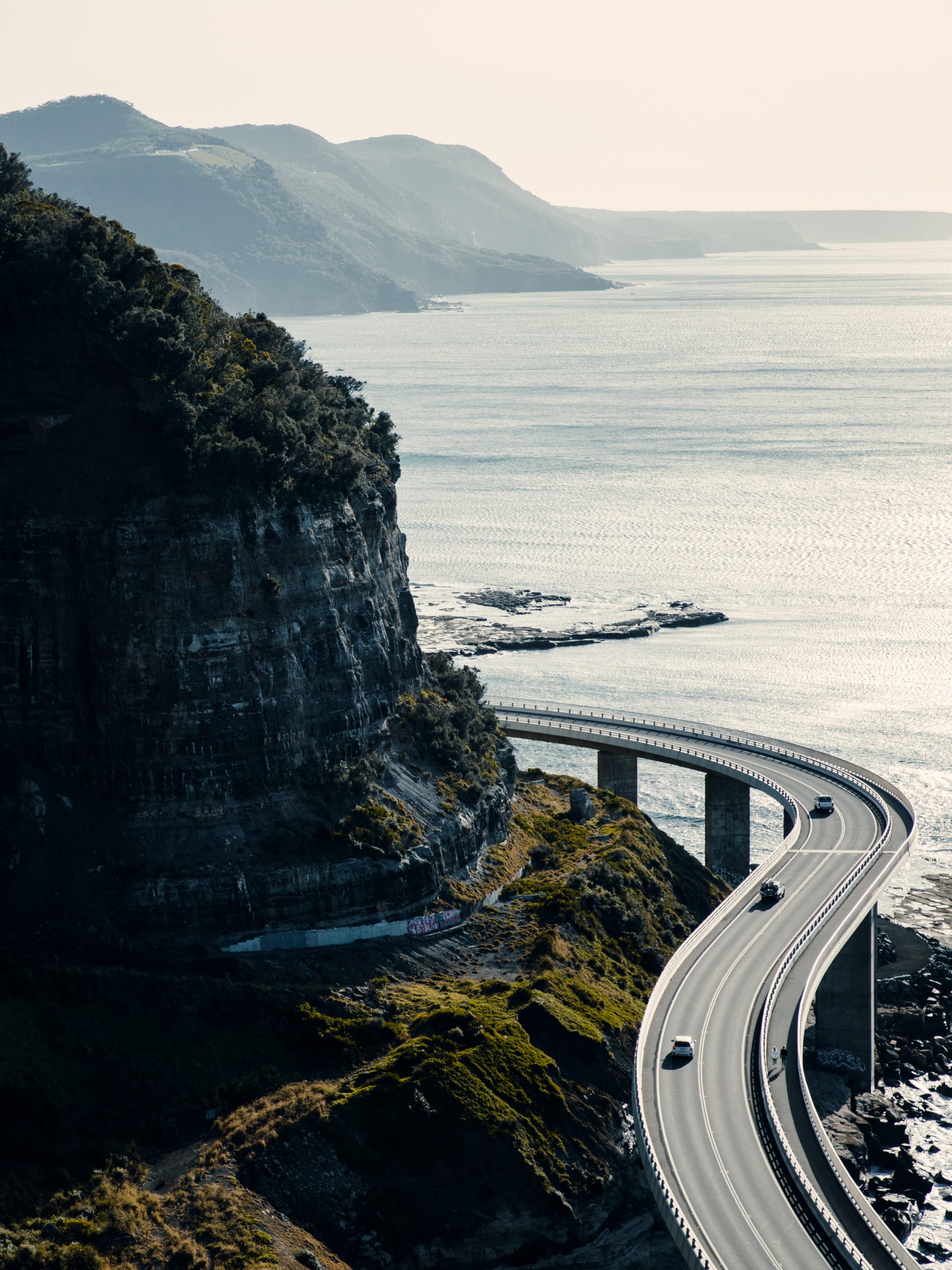 Seacliff bridge at sunrise from a secret hiking trail