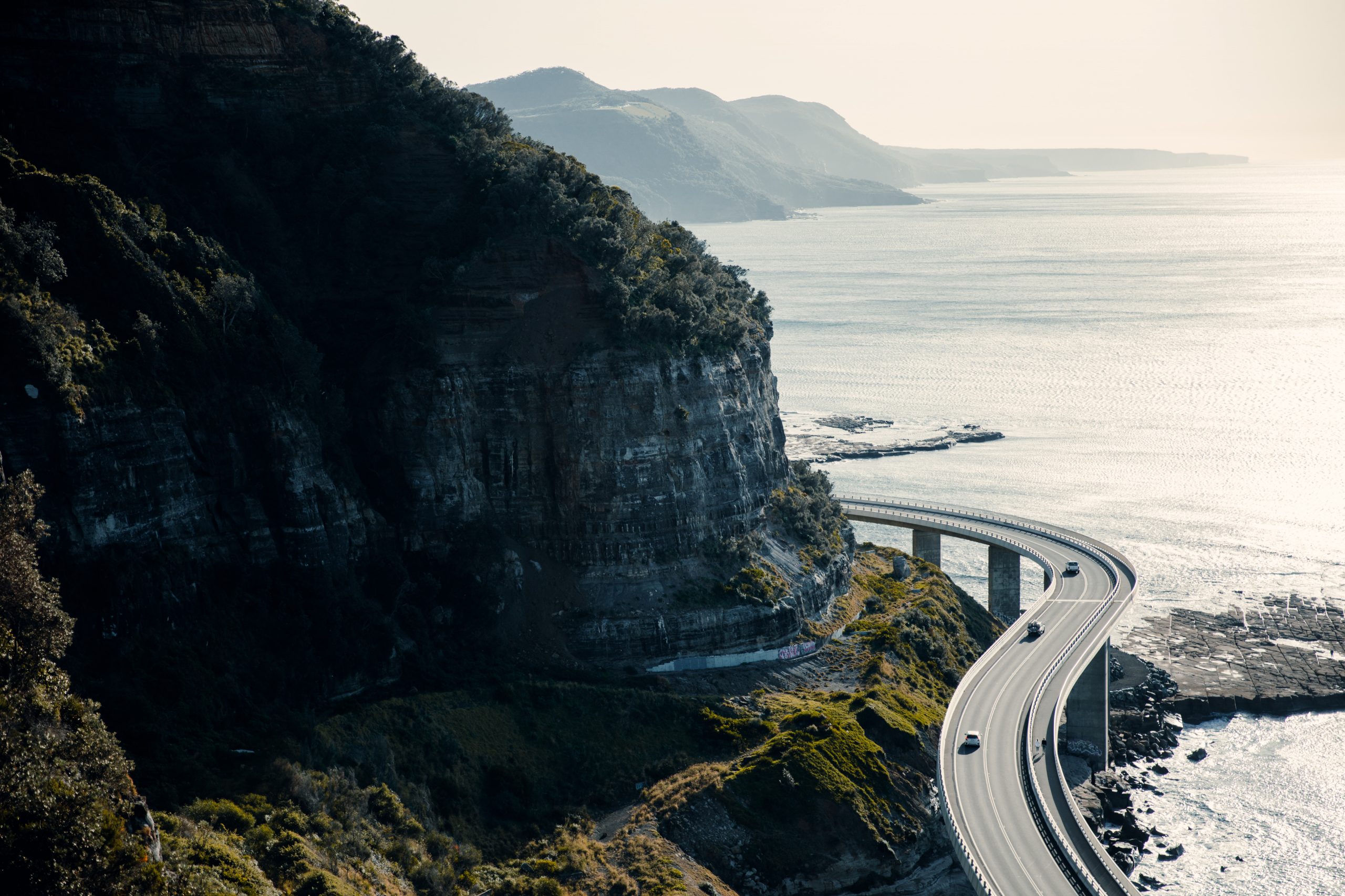 Seacliff bridge at sunrise from a secret hiking trail